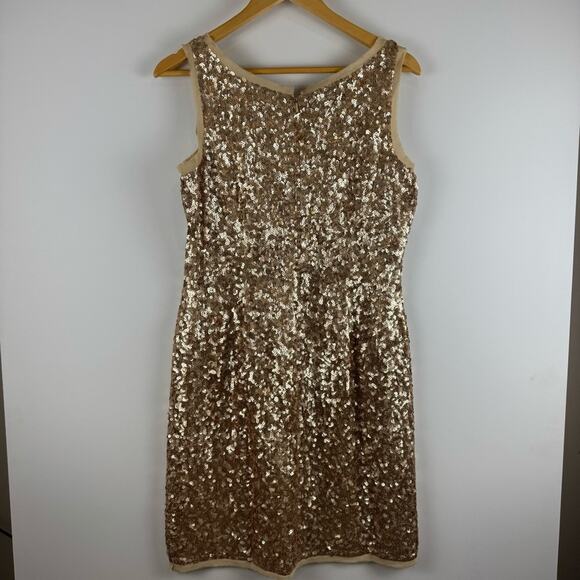 Talbots Women’s Silk Sequin Sleeveless Dress in Gold ~ 10P ~ - Picture 8 of 14
